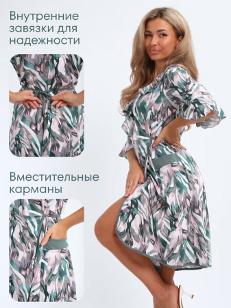 Халат женский, модель 130, трикотаж (Джунгли)