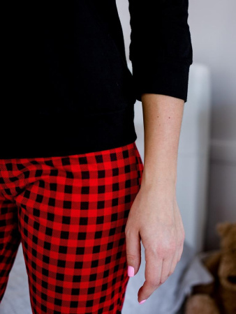 Пижама женская, модель 162, трикотаж (Олень Хо-хо-хо)