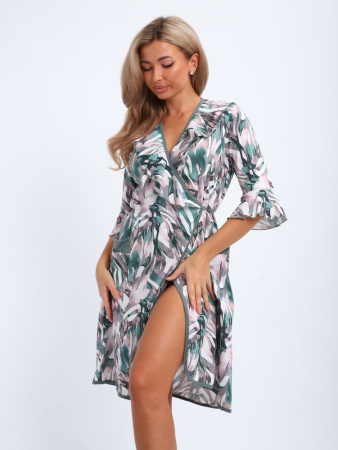 Халат женский, модель 130, трикотаж (Джунгли)