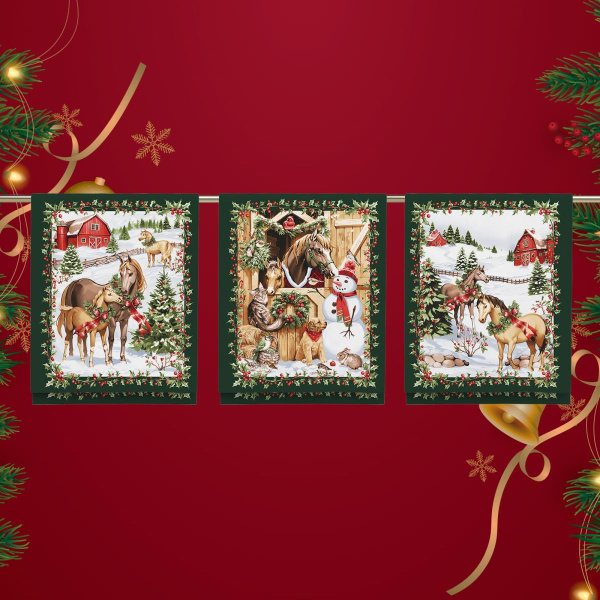 Комплект полотенец 48*60 см, 3 шт., рогожка (Волшебный Новый год)