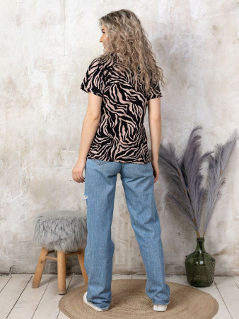 Футболка женская, модель 137, трикотаж (Зебра)