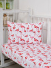 Простыня 100*150 см в детскую кроватку, перкаль, детская расцветка (Фламинго)