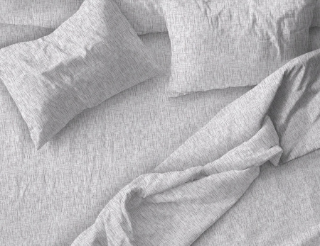 Простыня на резинке 200*200 см, бязь "Комфорт", борт 25 см (Натурель, светло-серый)
