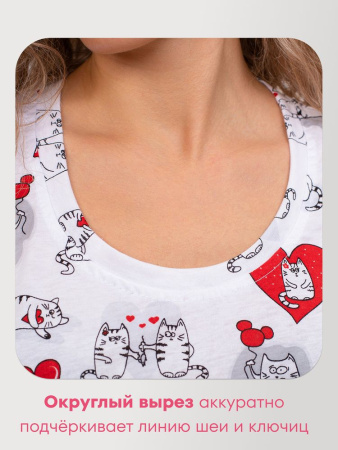 Сорочка ночная женская,мод. 450,трикотаж (Котики)