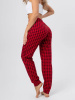 Брюки пижамные женские, модель 162, трикотаж (Красно-черная клетка)