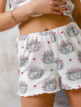 Пижама ночная женская, модель 440, трикотаж (Ёжики)