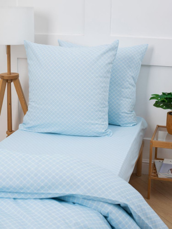 Комплект постельного белья 1,5-спальный, бязь "Комфорт" (Виши, голубой)