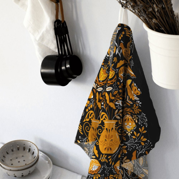 Комплект полотенец 48*60 см, 3 шт., рогожка (Народные мотивы)