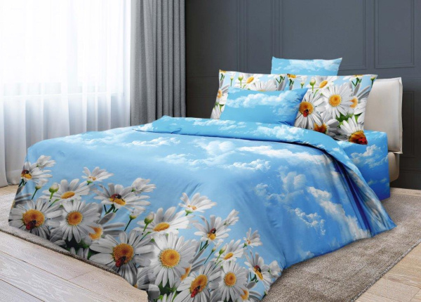 Наволочка 40*40 см, бязь  ГОСТ (Воздушные ромашки )