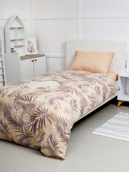 Пододеяльник 1,5-спальный, с вырезом "ромб", бязь "Комфорт" (Тропикана, бежевый)