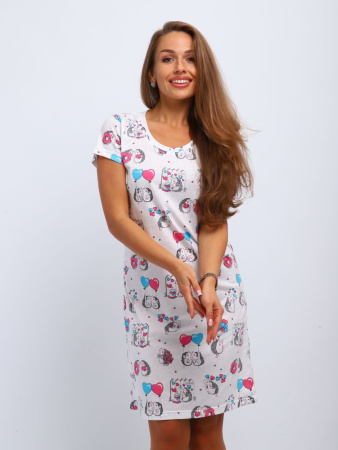 Сорочка ночная женская,мод. 450,трикотаж (Милые ежи)