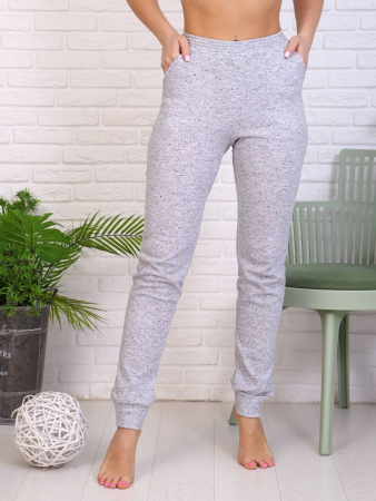 Брюки пижамные женские, модель 156, трикотаж (Серый меланж)