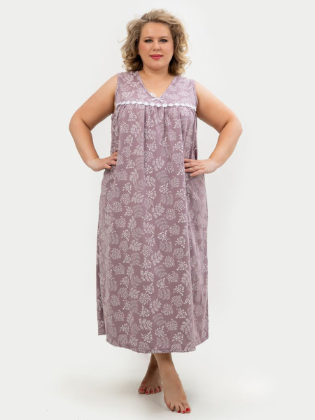 Сорочка ночная женская,мод. 431, трикотаж 60-70 (Иветта, французский серый )