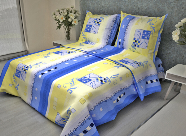 Комплект наволочек 50*70 см (2 шт.), бязь "Комфорт", на пуговицах (Ладога, синий)