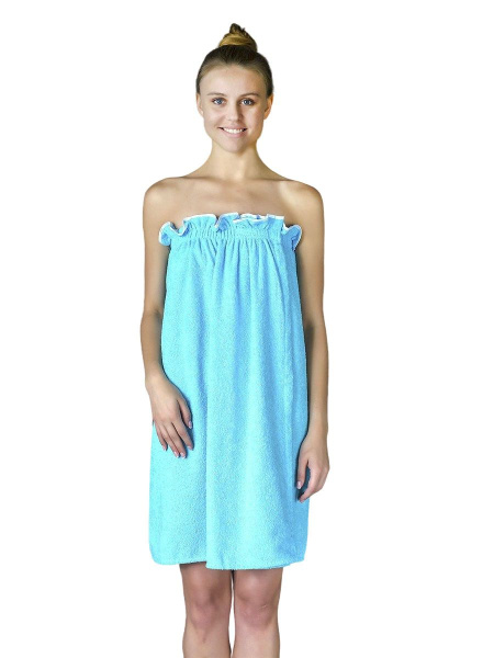 Парео женское на липучке,100 % хлопок (Бирюзовый)