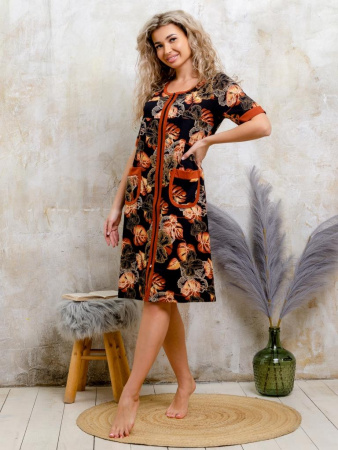 Халат женский, модель 124,трикотаж  (Тропики)