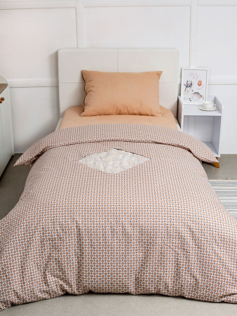 Пододеяльник 1,5-спальный, с вырезом "ромб", бязь "Комфорт" (Виши, бежевый)