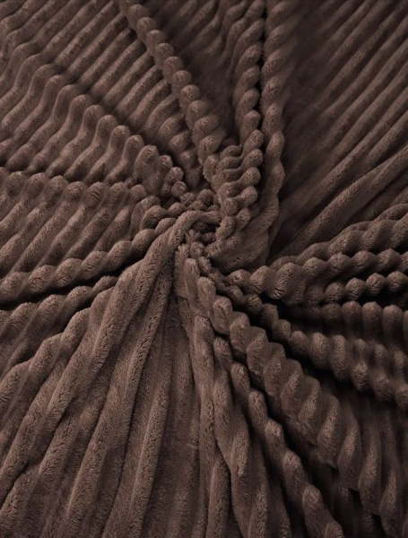 Плед 175*210 см, Велсофт - жаккард, Нежность (Шоколад-страйп)