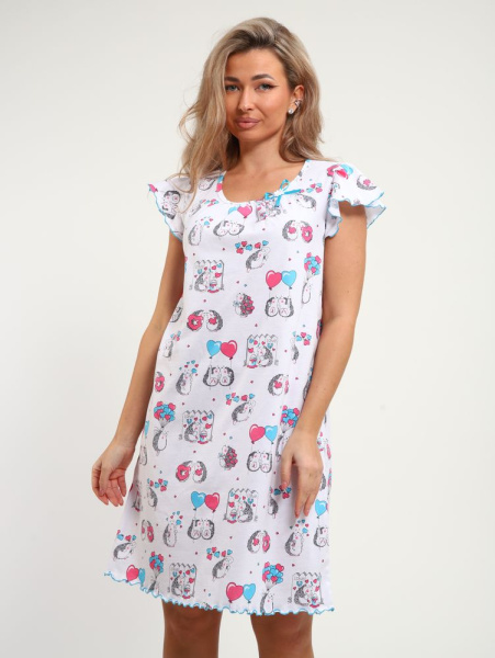 Сорочка ночная женская,мод. 426,трикотаж (Милые ежи)