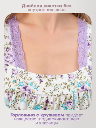 Сорочка ночная женская, мод. 449, трикотаж (Прелесть (сиреневый))