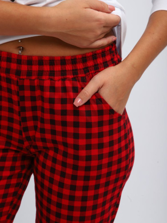 Пижама женская, модель 162, трикотаж (Нарядные ёлочки)