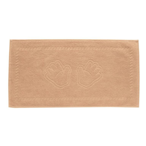 Махровое гладкокрашеное полотенце "Ручки" 34*60 см 400 г/м2 (Бежевый)