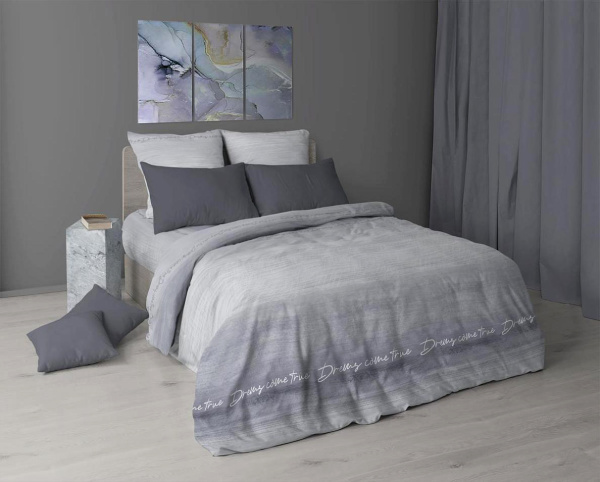 Простыня 2-спальная, перкаль (Авангард, серый)