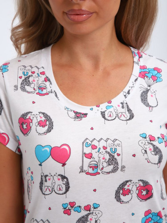 Сорочка ночная женская,мод. 450,трикотаж (Милые ежи)