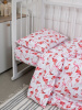 Простыня 100*150 см в детскую кроватку, перкаль, детская расцветка (Фламинго)