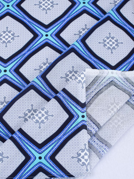 Наволочка 40*60 см, бязь "Комфорт" (Панно, бирюзовый)