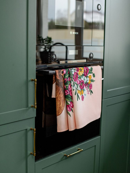 Комплект вафельных полотенец 48*60 см, 3 штуки (Сердечное поздравление)