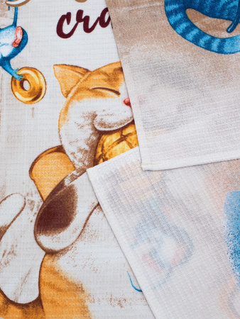 Комплект вафельных полотенец 48*60 см, 3 штуки (Вкусное настроение)