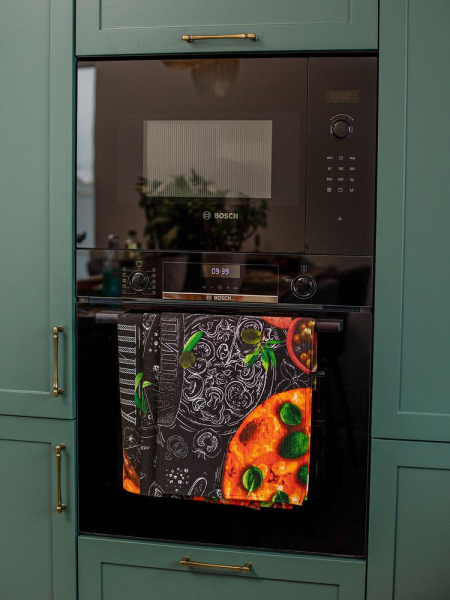 Комплект вафельных полотенец 48*60 см, 3 штуки (Пицца)