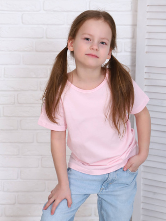 Футболка детская, модель 321, трикотаж (Бледно-розовый)