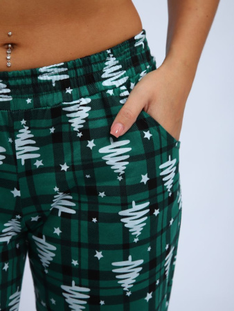 Брюки женские, модель 162, трикотаж (Елочка, зеленый)