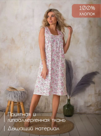 Сорочка ночная женская, мод. 449, трикотаж (Прелесть (розовый))