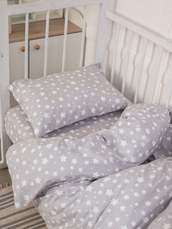 Пододеяльник 112*147 см в детскую кроватку, перкаль, детская расцветка (Звёзды)