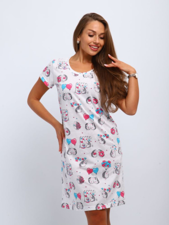 Сорочка ночная женская,мод. 450,трикотаж (Милые ежи)