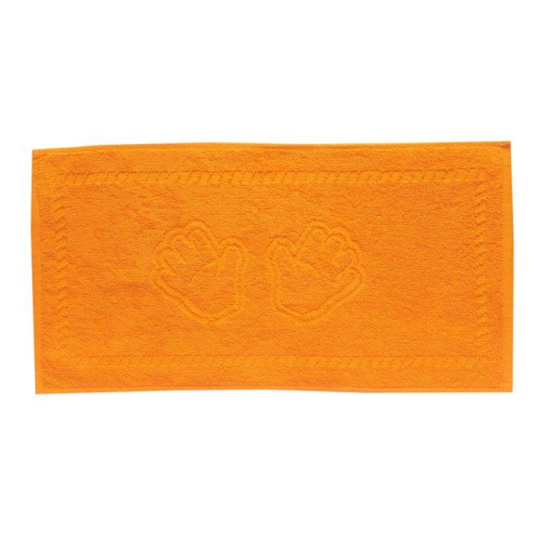 Махровое гладкокрашеное полотенце "Ручки" 34*60 см 400 г/м2 (Апельсиновый)