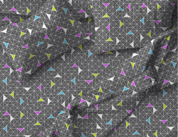 Пододеяльник 1,5-спальный, с вырезом "ромб", бязь "Комфорт" (Треугольники, темно-серый)