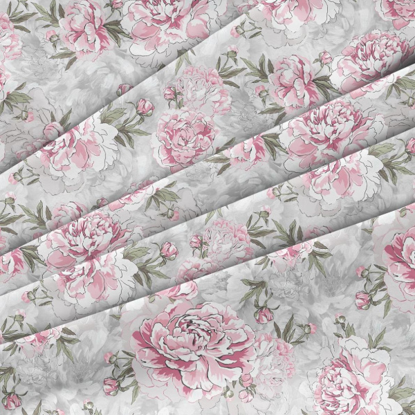 Комплект постельного белья 1,5-спальный, перкаль (Пионовый сад)