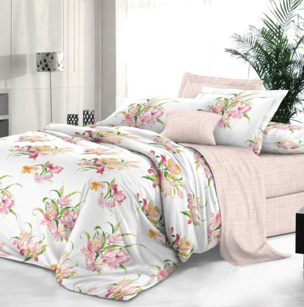 Простыня на резинке 090*200 см, сатин "Престиж", борт 25 см (Амелия (компаньон))