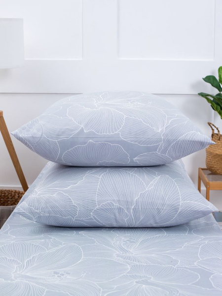 Наволочка 70*70 см, бязь "Комфорт" (Вернисаж, светло-серый)