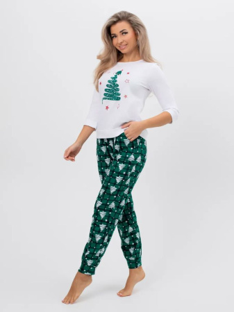 Пижама женская, модель 162, трикотаж (Змейка, зелёный)