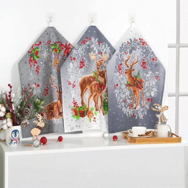 Комплект полотенец 48*60 см, 3 шт., рогожка (Полярная звезда)