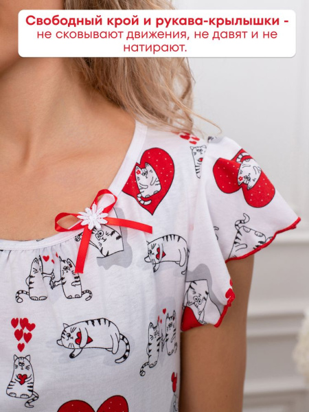 Сорочка ночная женская,мод. 426,трикотаж (Котики)