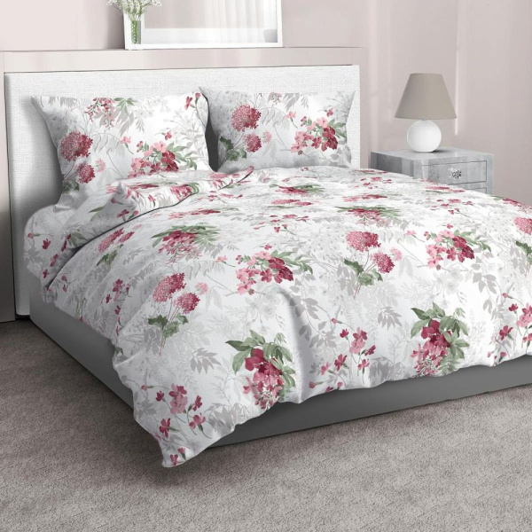 Пододеяльник 2-спальный, бязь ГОСТ (Кассана, ягодно-розовый)