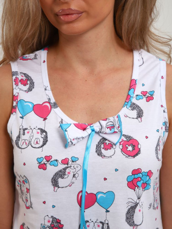 Пижама ночная женская, модель 440, трикотаж (Милые ежи)