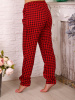 Брюки пижамные женские, модель 162М, трикотаж (Красно-черная клетка)