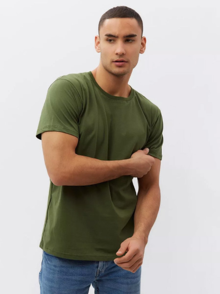 Футболка мужская, модель 214, трикотаж (Хаки)